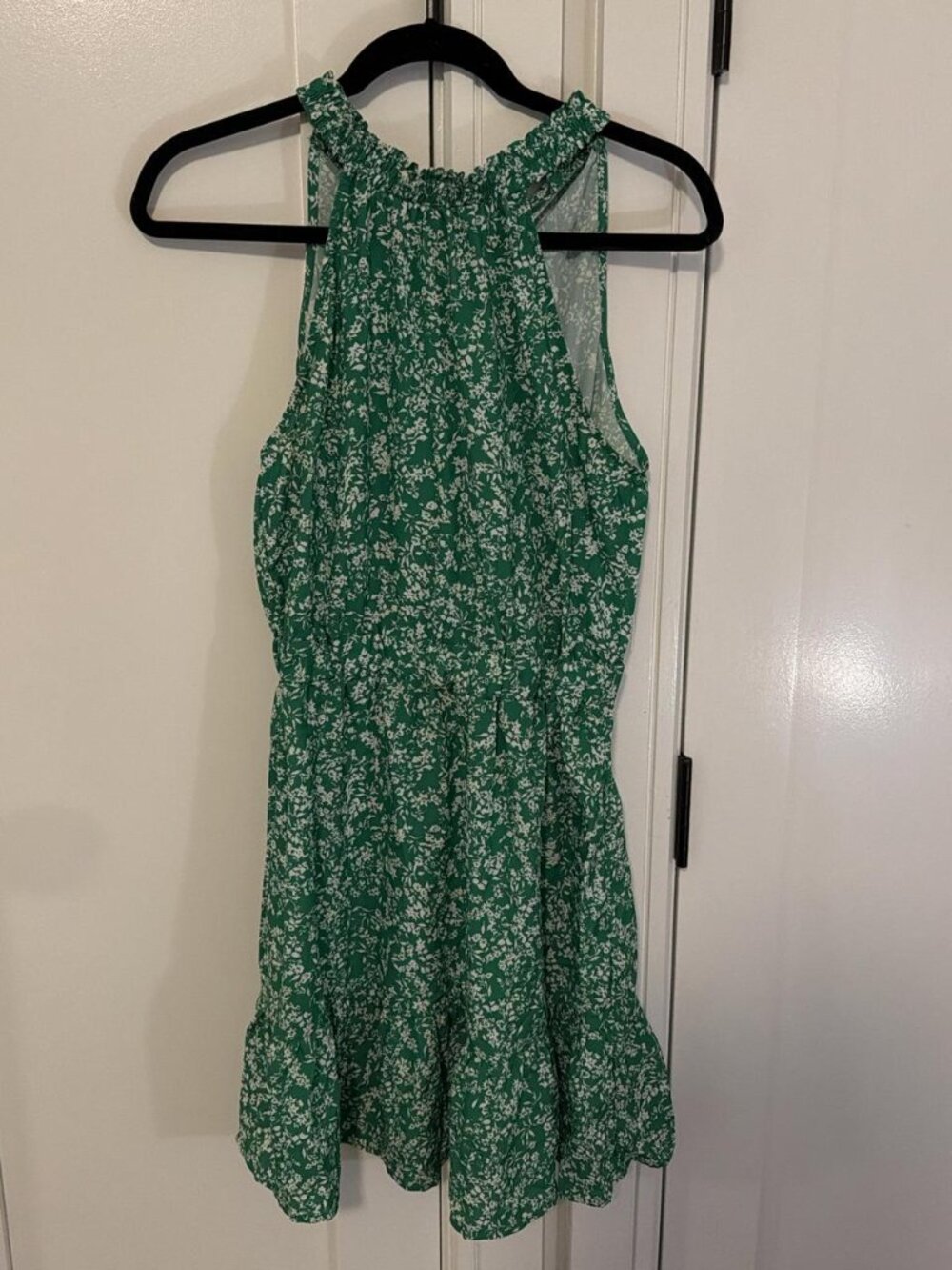 Green Dress with White Florals